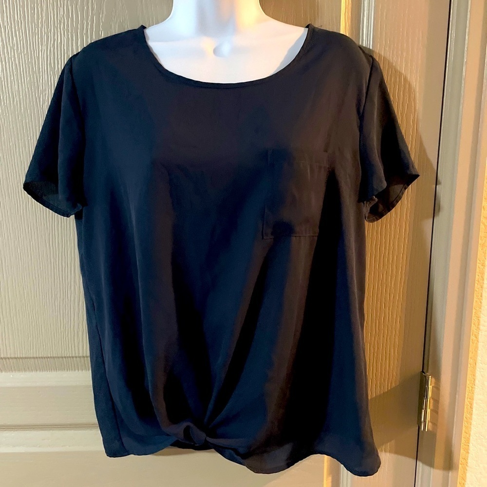 Pink Rose Vintage Womens L Navy Blue Shirt